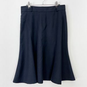 Calvin Klein Navy Blue‎ Flared Midi Skirt Size 6 Lined
